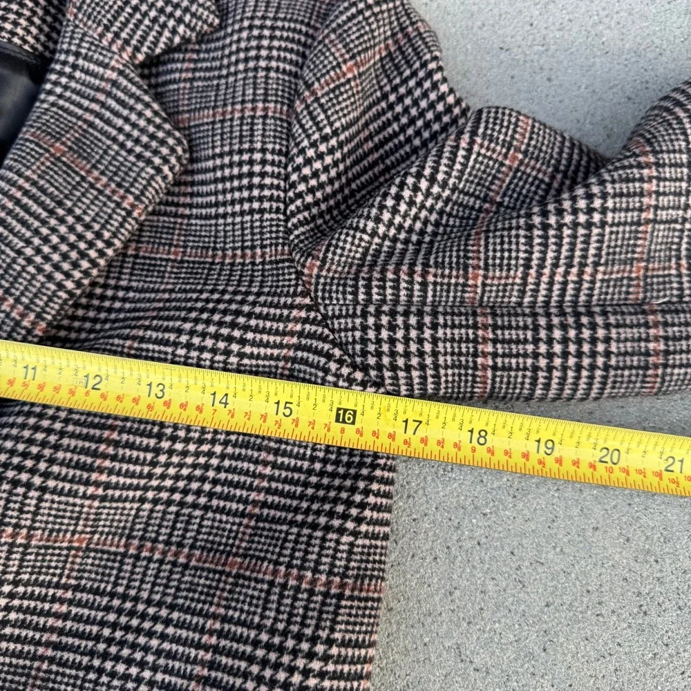 Abercrombie & Fitch Brown Plaid Wool Blend Blazer Jacket XXSP Petite - Picture 6 of 7